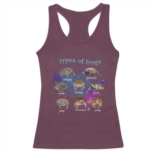 Types Of Frogs Funny Rain Frog Meme Chart Racerback Tank Top Angry Grumpy Eepy Chonk Potato Round Judgy Ferocious