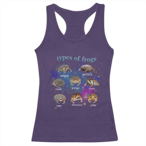 Types Of Frogs Funny Rain Frog Meme Chart Racerback Tank Top Angry Grumpy Eepy Chonk Potato Round Judgy Ferocious