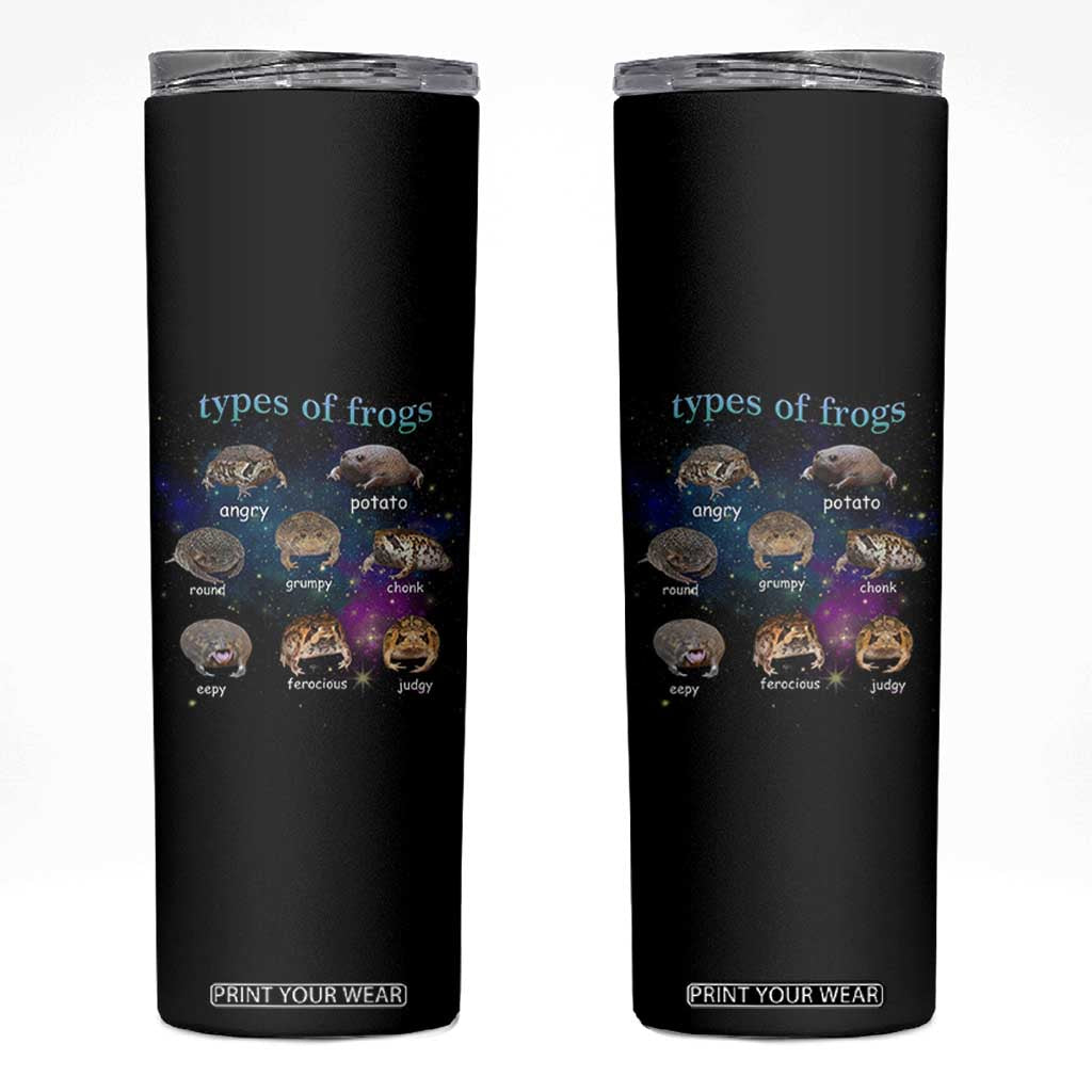 Types Of Frogs Funny Rain Frog Meme Chart Skinny Tumbler Angry Grumpy Eepy Chonk Potato Round Judgy Ferocious TS02 Black Print Your Wear