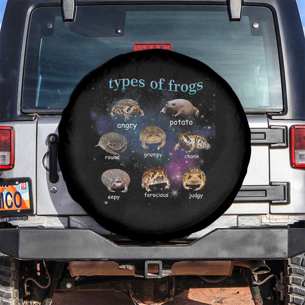 Types Of Frogs Funny Rain Frog Meme Chart Spare Tire Cover Angry Grumpy Eepy Chonk Potato Round Judgy Ferocious TS02 No hole Black Print Your Wear