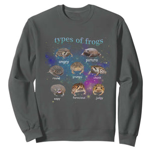 Types Of Frogs Funny Rain Frog Meme Chart Sweatshirt Angry Grumpy Eepy Chonk Potato Round Judgy Ferocious