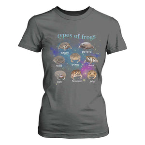 Types Of Frogs Funny Rain Frog Meme Chart T Shirt For Women Angry Grumpy Eepy Chonk Potato Round Judgy Ferocious