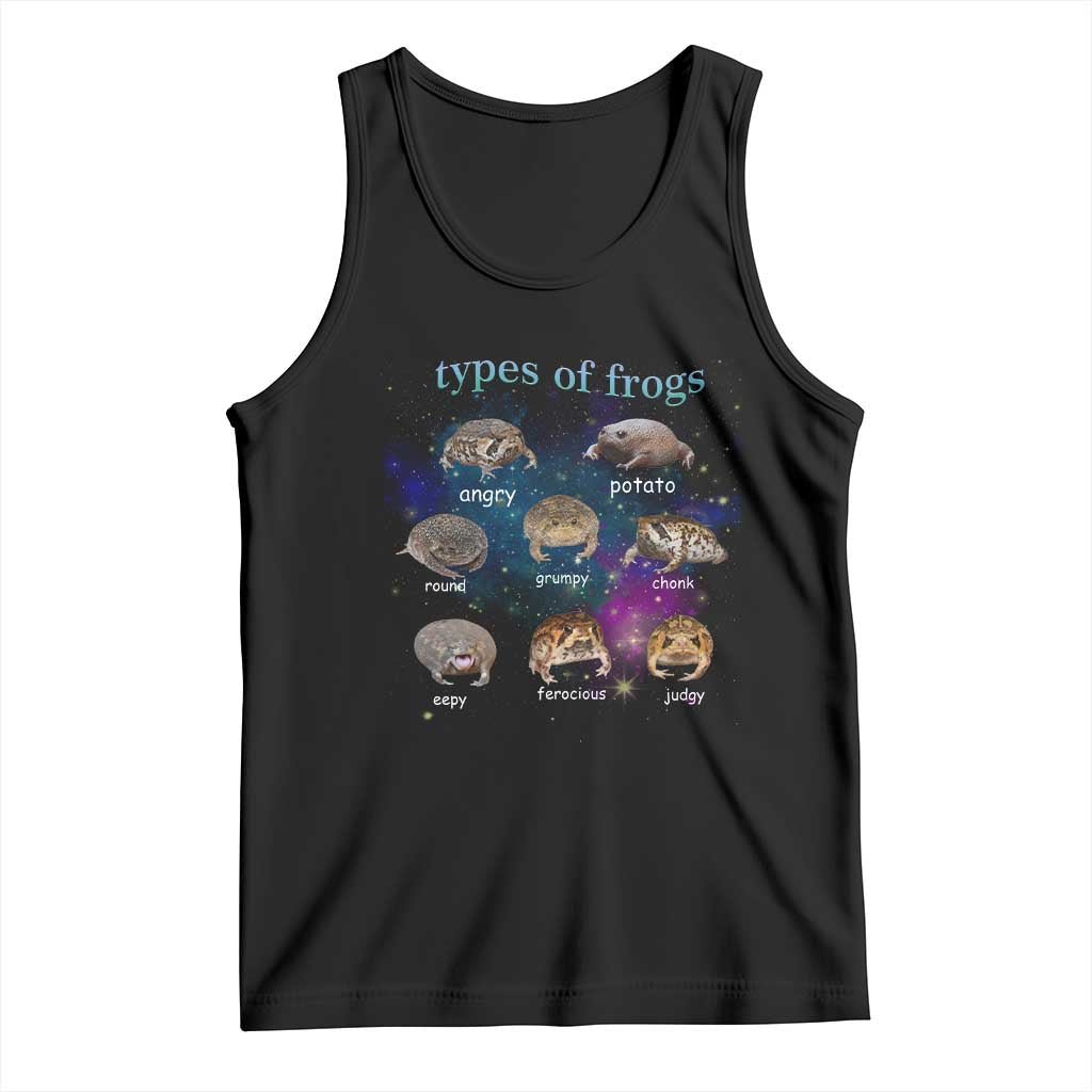 Types Of Frogs Funny Rain Frog Meme Chart Tank Top Angry Grumpy Eepy Chonk Potato Round Judgy Ferocious TS02 Black Print Your Wear