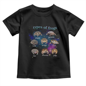 Types Of Frogs Funny Rain Frog Meme Chart Toddler T Shirt Angry Grumpy Eepy Chonk Potato Round Judgy Ferocious