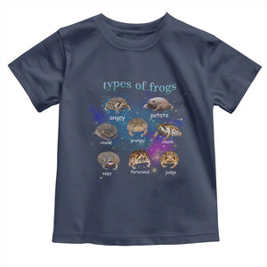 Types Of Frogs Funny Rain Frog Meme Chart Toddler T Shirt Angry Grumpy Eepy Chonk Potato Round Judgy Ferocious
