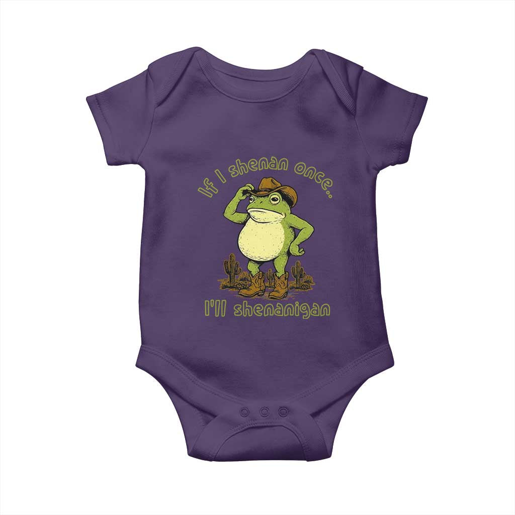 Funny Cowboy Frog Western Meme Baby Onesie If I Shenan Once I Will Shenanigan