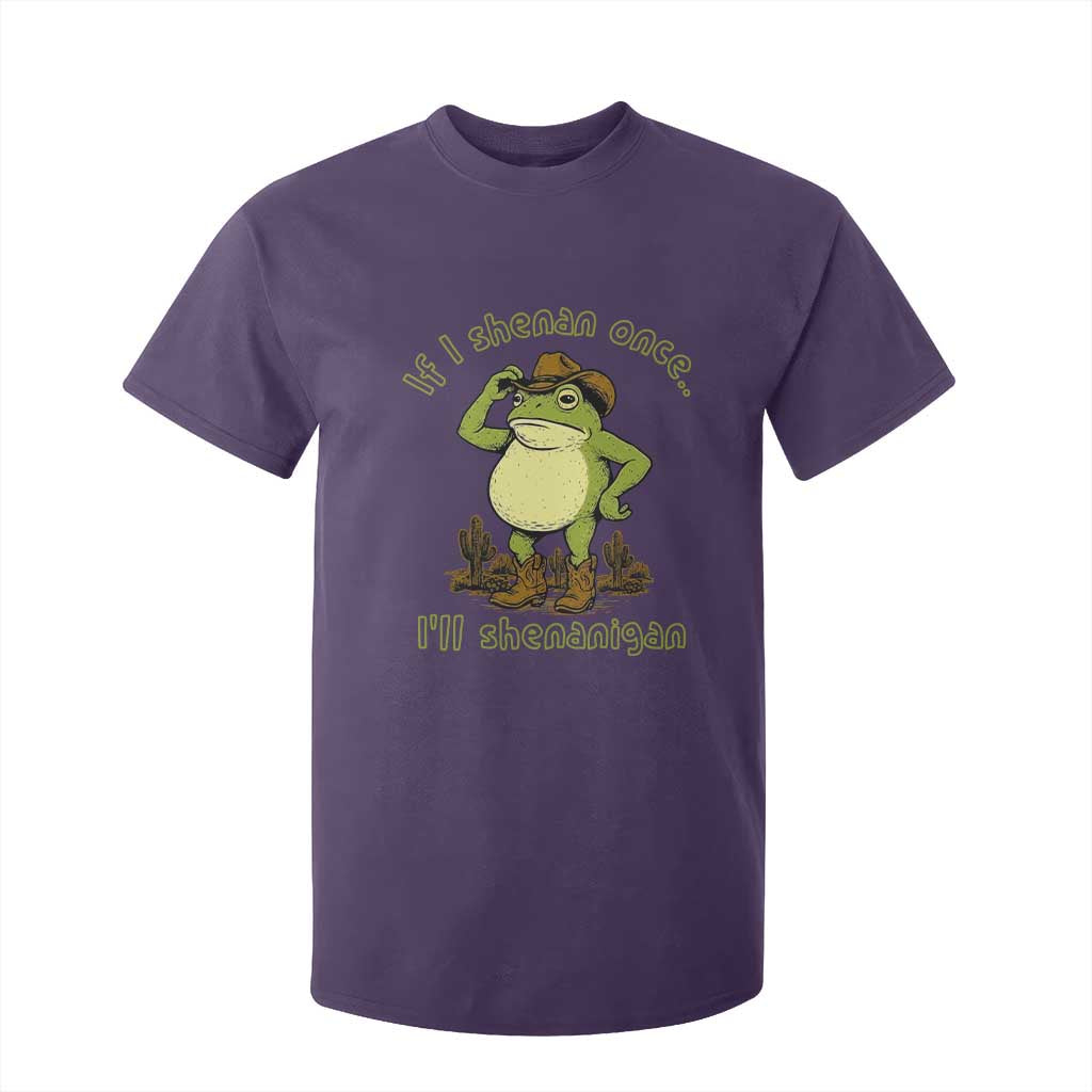 Funny Cowboy Frog Western Meme T Shirt For Kid If I Shenan Once I Will Shenanigan