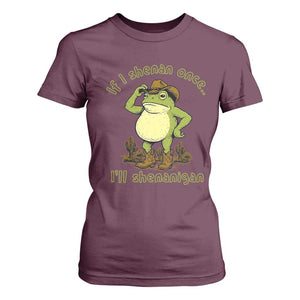 Funny Cowboy Frog Western Meme T Shirt For Women If I Shenan Once I Will Shenanigan