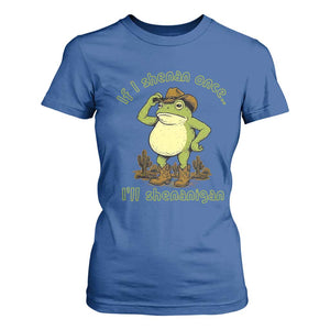 Funny Cowboy Frog Western Meme T Shirt For Women If I Shenan Once I Will Shenanigan