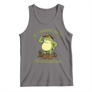 Funny Cowboy Frog Western Meme Tank Top If I Shenan Once I Will Shenanigan