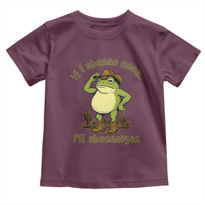 Funny Cowboy Frog Western Meme Toddler T Shirt If I Shenan Once I Will Shenanigan