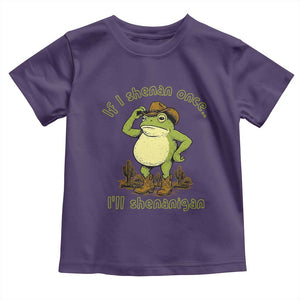 Funny Cowboy Frog Western Meme Toddler T Shirt If I Shenan Once I Will Shenanigan