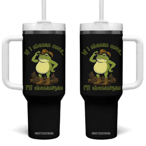 Funny Cowboy Frog Western Meme Tumbler With Handle If I Shenan Once I Will Shenanigan