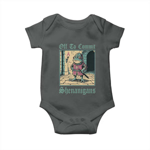 Funny Medieval Frog Knight Fantasy RPG Meme Baby Onesie Off To Commit Shenanigans