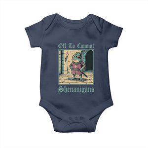 Funny Medieval Frog Knight Fantasy RPG Meme Baby Onesie Off To Commit Shenanigans