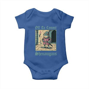 Funny Medieval Frog Knight Fantasy RPG Meme Baby Onesie Off To Commit Shenanigans