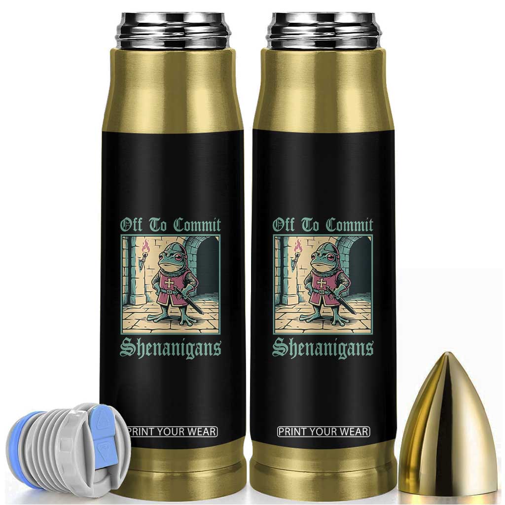 Funny Medieval Frog Knight Fantasy RPG Meme Bullet Tumbler Off To Commit Shenanigans TS02 Black Print Your Wear