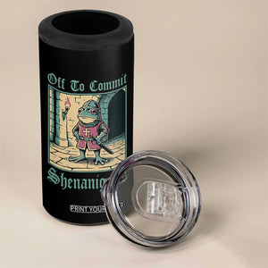 Funny Medieval Frog Knight Fantasy RPG Meme 4 in 1 Can Cooler Tumbler Off To Commit Shenanigans
