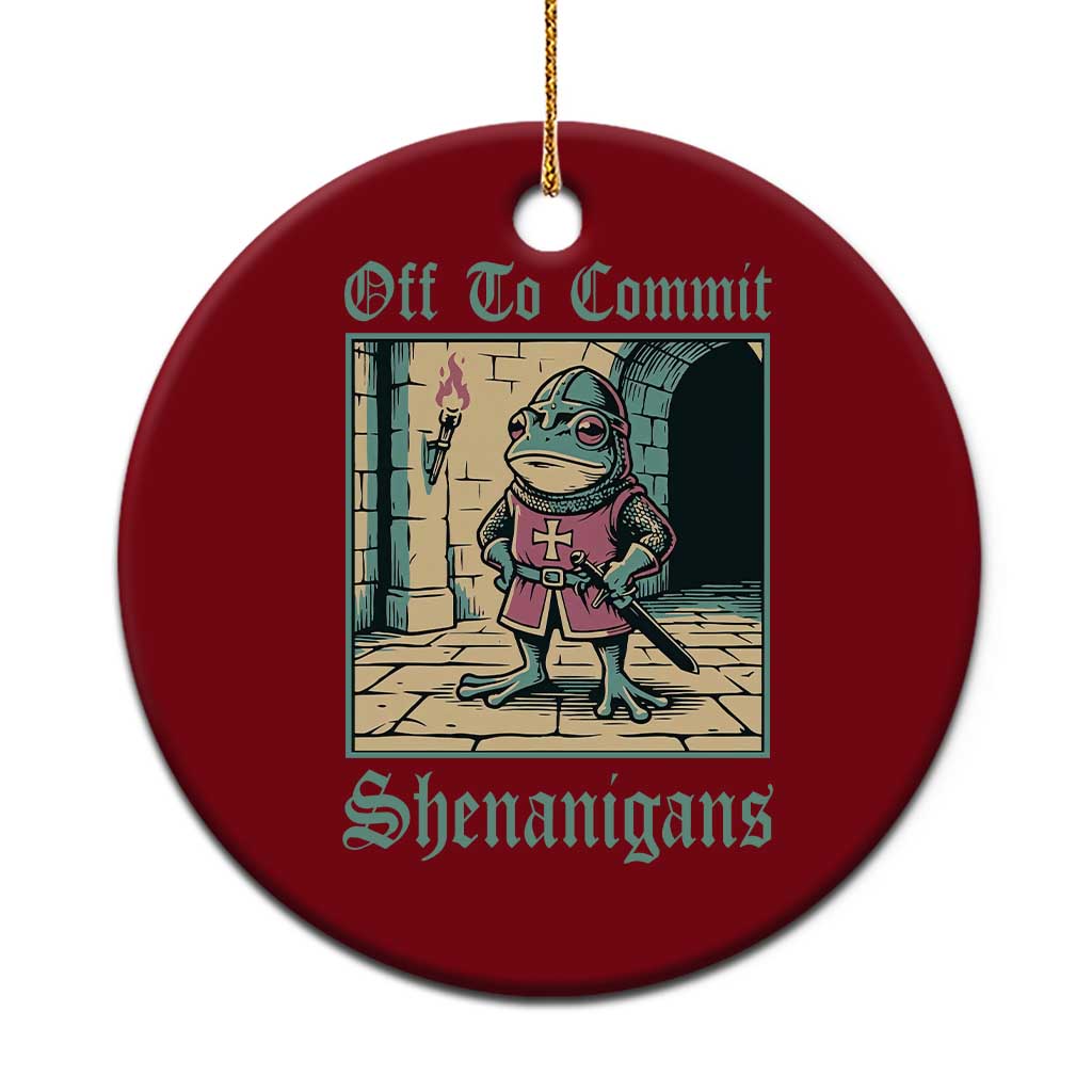 Funny Medieval Frog Knight Fantasy RPG Meme Ceramic Ornament Off To Commit Shenanigans TS02 1pc Red Print Your Wear
