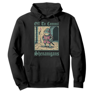 Funny Medieval Frog Knight Fantasy RPG Meme Hoodie Off To Commit Shenanigans