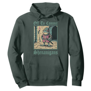 Funny Medieval Frog Knight Fantasy RPG Meme Hoodie Off To Commit Shenanigans