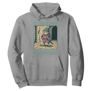 Funny Medieval Frog Knight Fantasy RPG Meme Hoodie Off To Commit Shenanigans