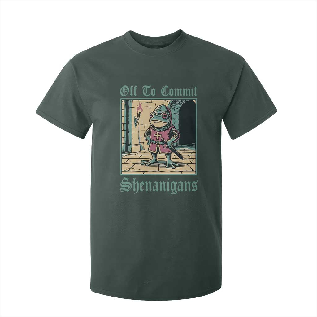 Funny Medieval Frog Knight Fantasy RPG Meme T Shirt For Kid Off To Commit Shenanigans