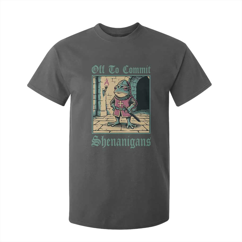 Funny Medieval Frog Knight Fantasy RPG Meme T Shirt For Kid Off To Commit Shenanigans