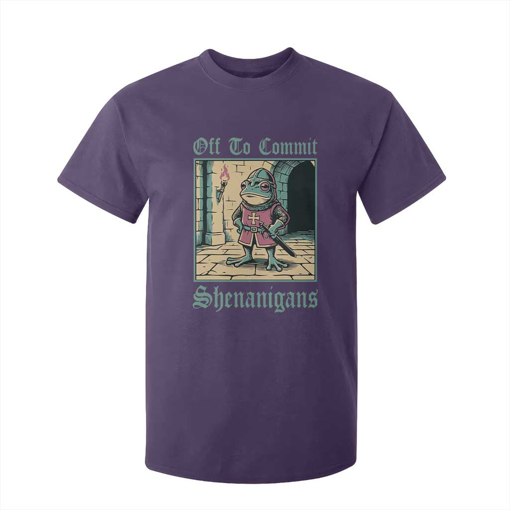 Funny Medieval Frog Knight Fantasy RPG Meme T Shirt For Kid Off To Commit Shenanigans