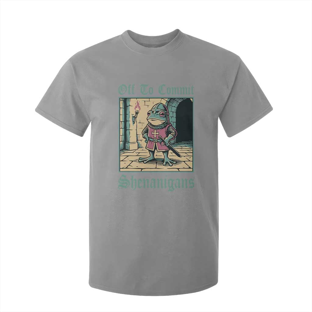 Funny Medieval Frog Knight Fantasy RPG Meme T Shirt For Kid Off To Commit Shenanigans