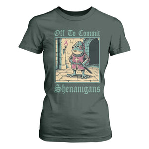 Funny Medieval Frog Knight Fantasy RPG Meme T Shirt For Women Off To Commit Shenanigans