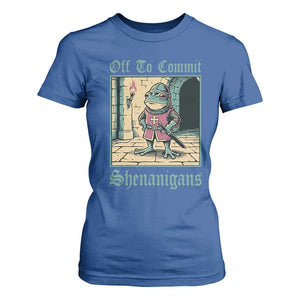 Funny Medieval Frog Knight Fantasy RPG Meme T Shirt For Women Off To Commit Shenanigans