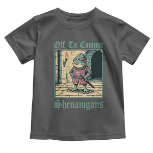 Funny Medieval Frog Knight Fantasy RPG Meme Toddler T Shirt Off To Commit Shenanigans