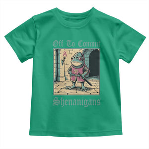 Funny Medieval Frog Knight Fantasy RPG Meme Toddler T Shirt Off To Commit Shenanigans