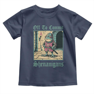 Funny Medieval Frog Knight Fantasy RPG Meme Toddler T Shirt Off To Commit Shenanigans