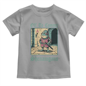 Funny Medieval Frog Knight Fantasy RPG Meme Toddler T Shirt Off To Commit Shenanigans