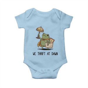 Funny Thrifting Frog Vintage Antique Hunter Baby Onesie We Thrift At Dawn Humor