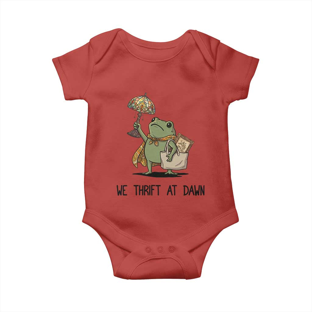 Funny Thrifting Frog Vintage Antique Hunter Baby Onesie We Thrift At Dawn Humor