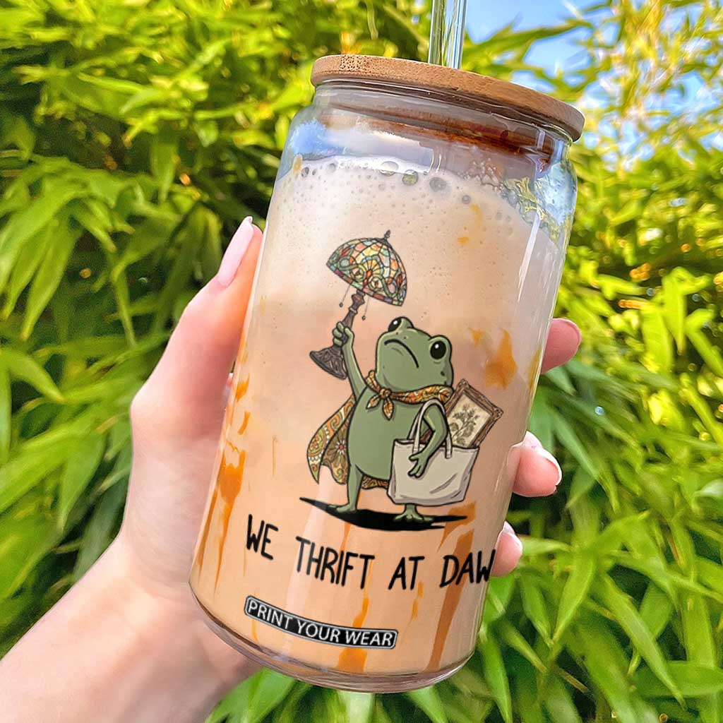 Funny Thrifting Frog Vintage Antique Hunter Glass Can We Thrift At Dawn Humor TS02 White Print Your Wear