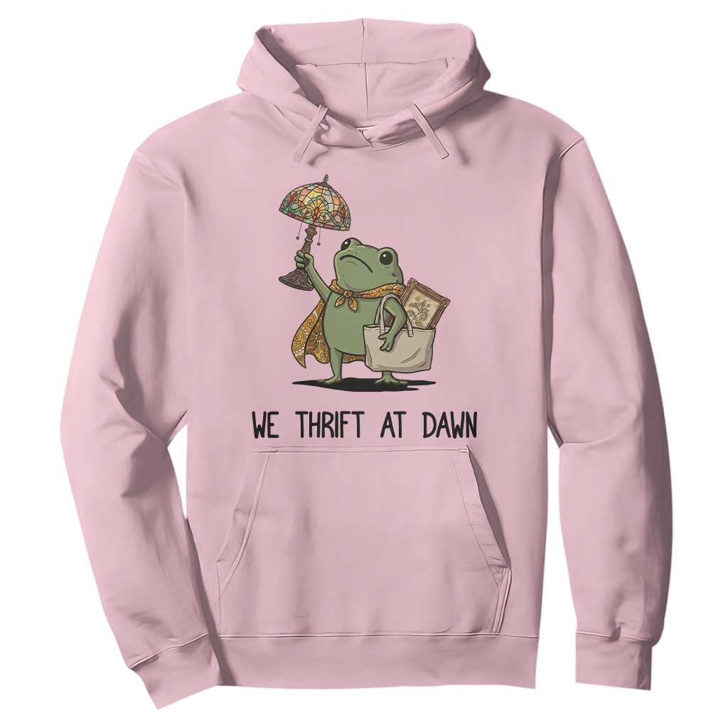Funny Thrifting Frog Vintage Antique Hunter Hoodie We Thrift At Dawn Humor