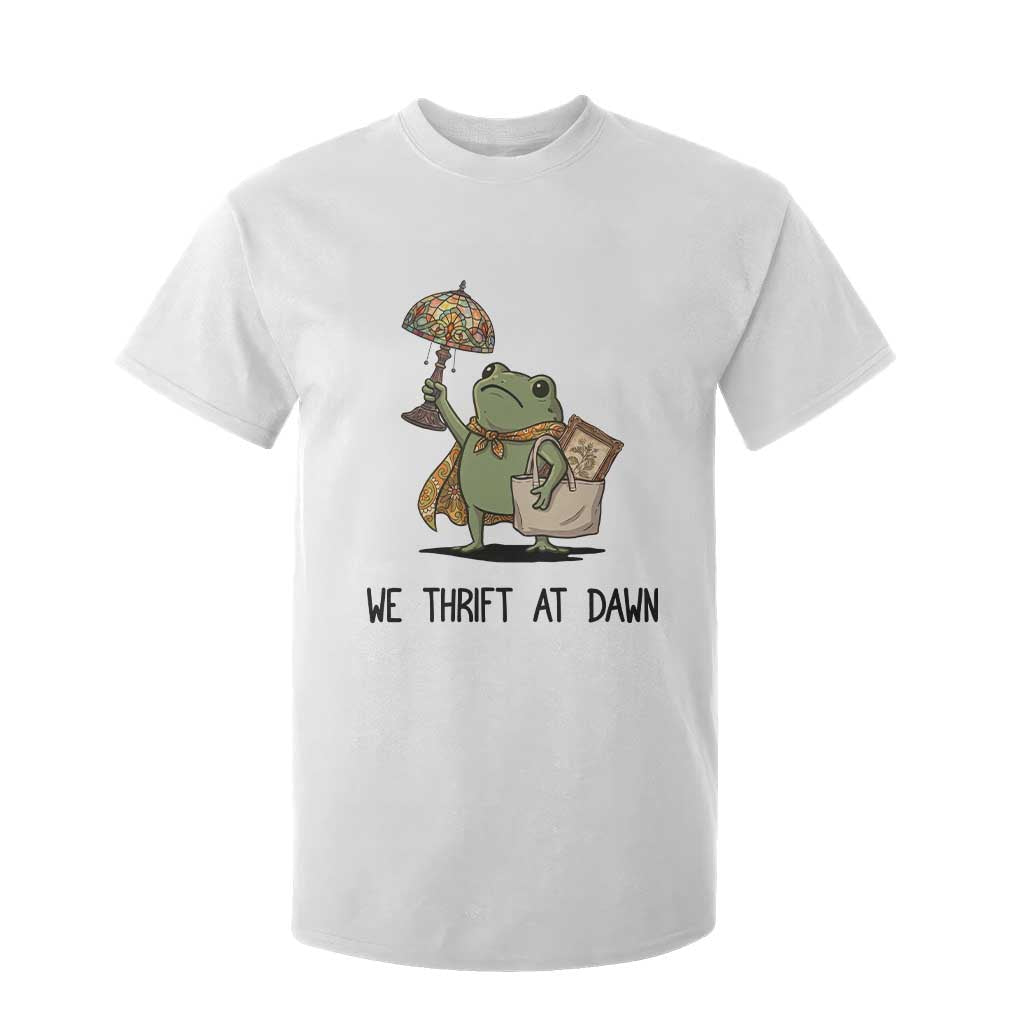 Funny Thrifting Frog Vintage Antique Hunter T Shirt For Kid We Thrift At Dawn Humor TS02 White Print Your Wear