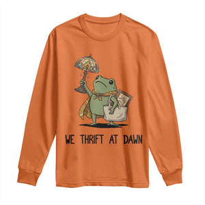 Funny Thrifting Frog Vintage Antique Hunter Long Sleeve Shirt We Thrift At Dawn Humor