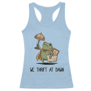 Funny Thrifting Frog Vintage Antique Hunter Racerback Tank Top We Thrift At Dawn Humor