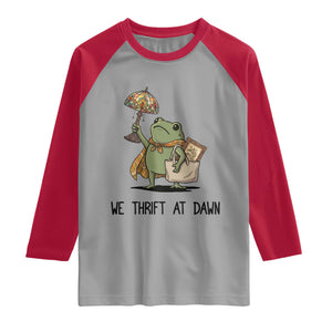 Funny Thrifting Frog Vintage Antique Hunter Raglan Shirt We Thrift At Dawn Humor