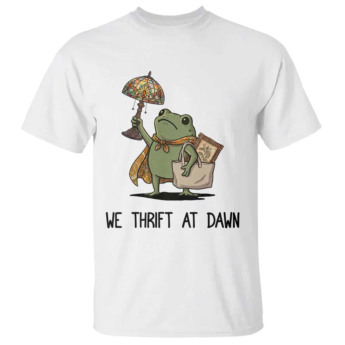 Funny Thrifting Frog Vintage Antique Hunter T Shirt We Thrift At Dawn Humor
