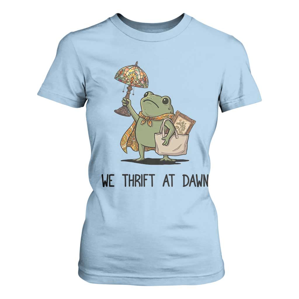 Funny Thrifting Frog Vintage Antique Hunter T Shirt For Women We Thrift At Dawn Humor