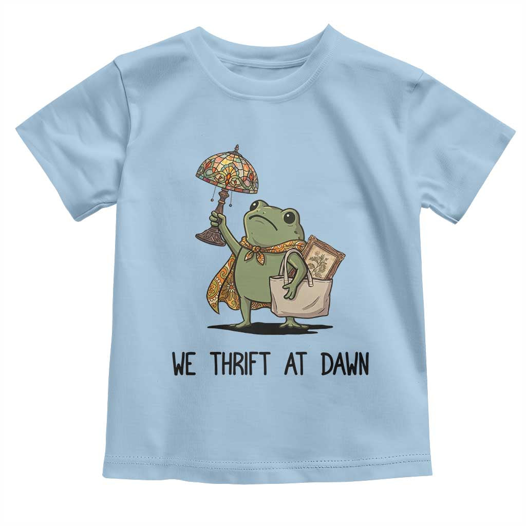 Funny Thrifting Frog Vintage Antique Hunter Toddler T Shirt We Thrift At Dawn Humor