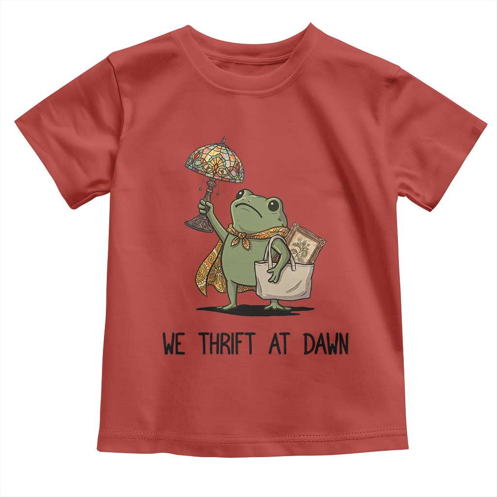 Funny Thrifting Frog Vintage Antique Hunter Toddler T Shirt We Thrift At Dawn Humor
