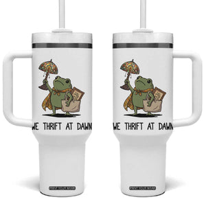 Funny Thrifting Frog Vintage Antique Hunter Tumbler With Handle We Thrift At Dawn Humor