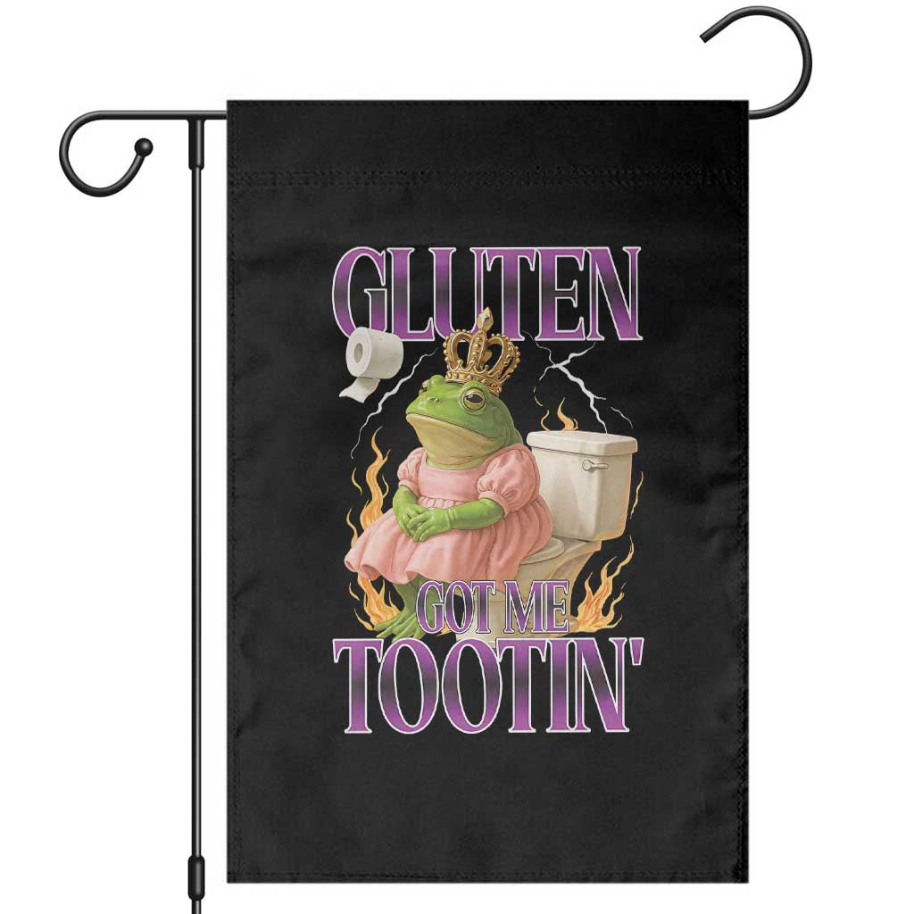 Funny Gluten Free Frog Princess Toilet Meme Garden Flag Gluten Got Me Tootin TS02 Black Print Your Wear